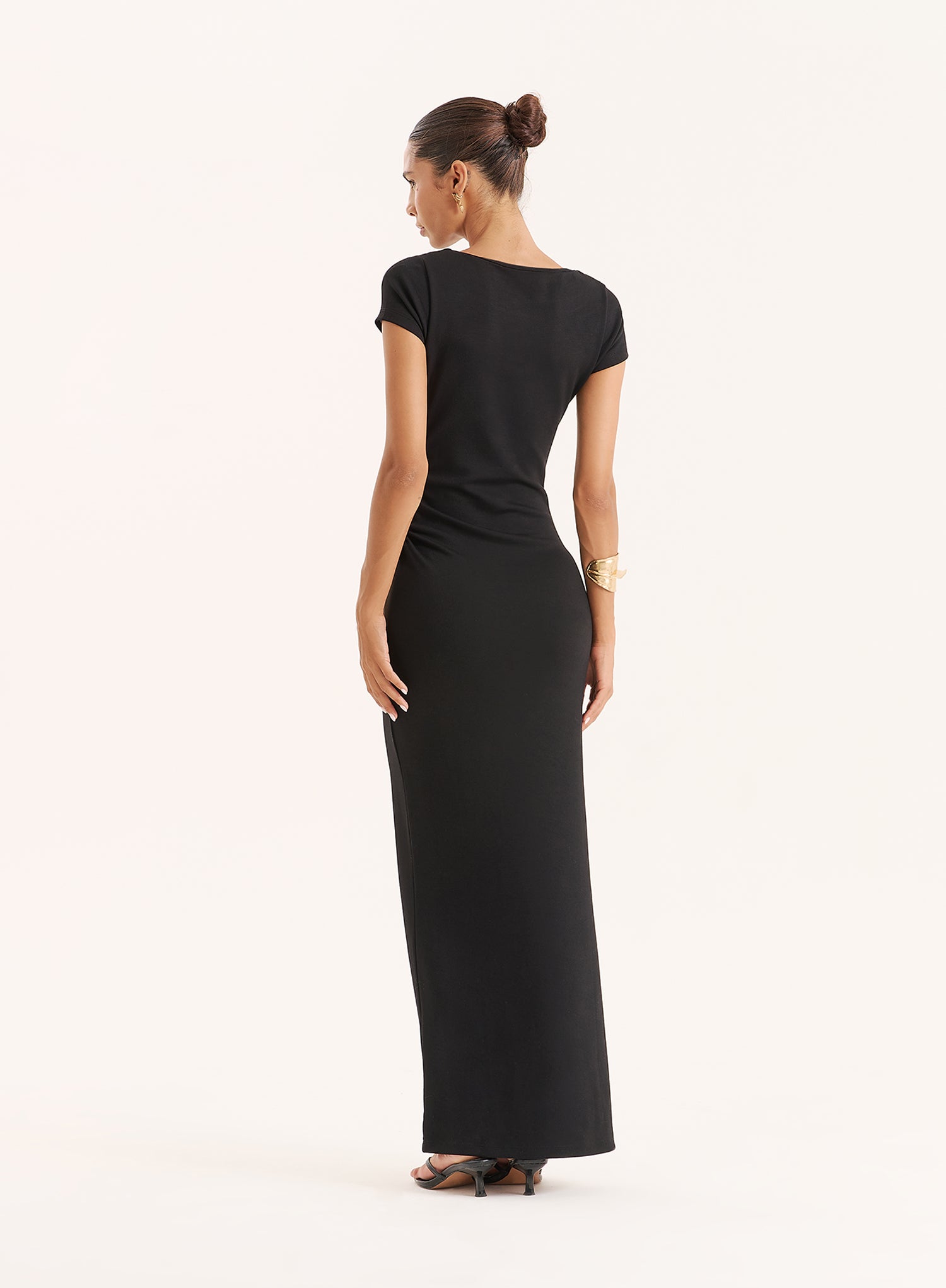 Black Jersey Cut Maxi Dress